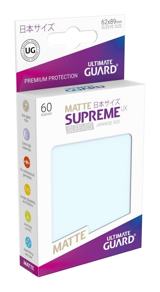 Ultimate Guard - SUPREME UX MATTE JAPANESE SIZE 60er Sleeves Transparent