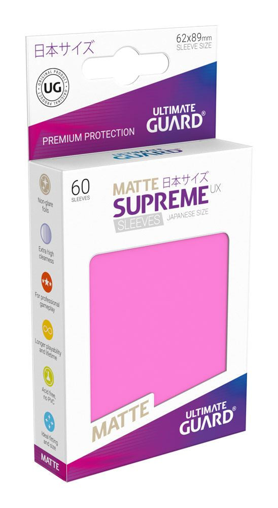 Ultimate Guard - SUPREME UX MATTE JAPANESE SIZE 60er Sleeves Pink